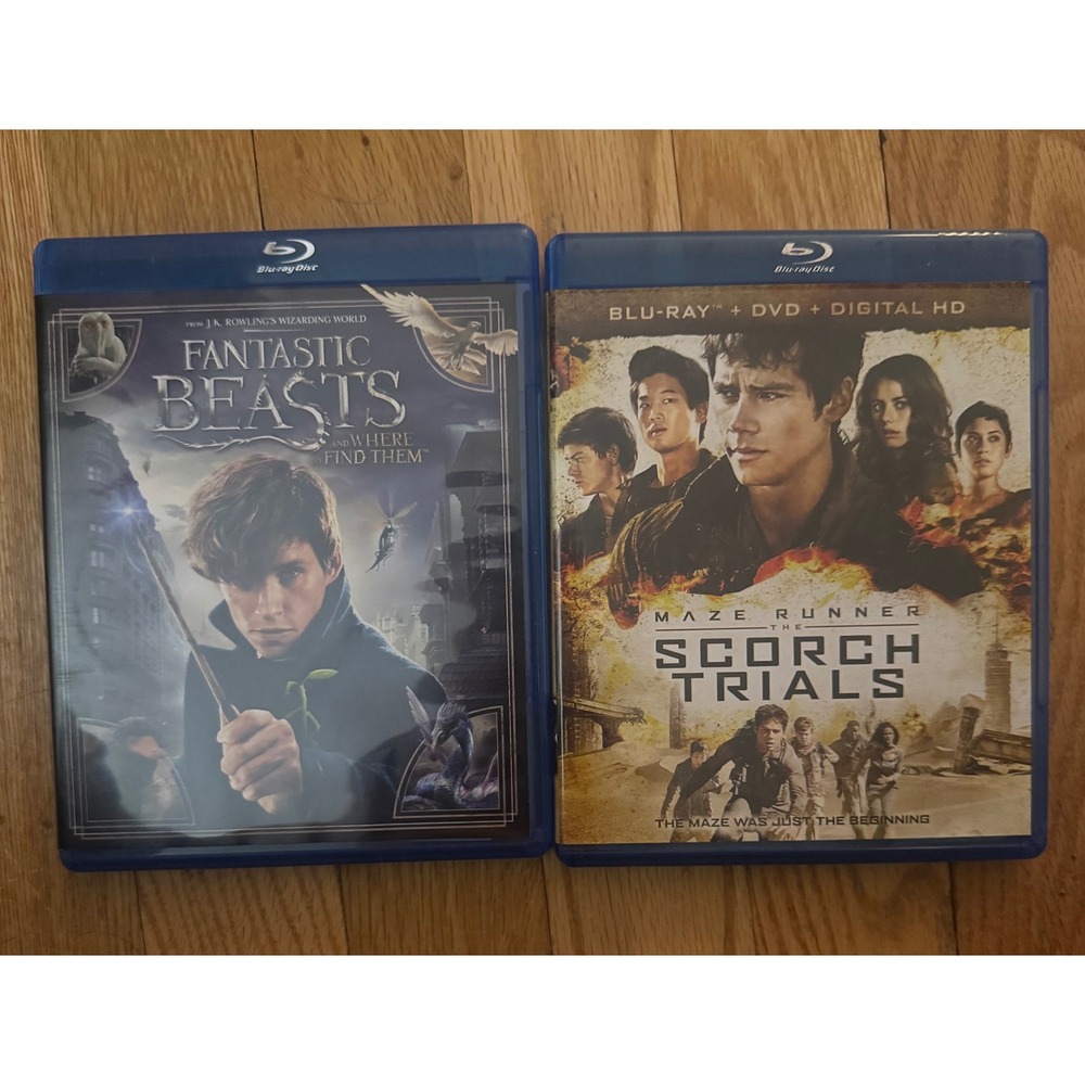 Fantastic Beasts and Maze Runner Scorch Trials Blu-ray Movie Lot Bundle